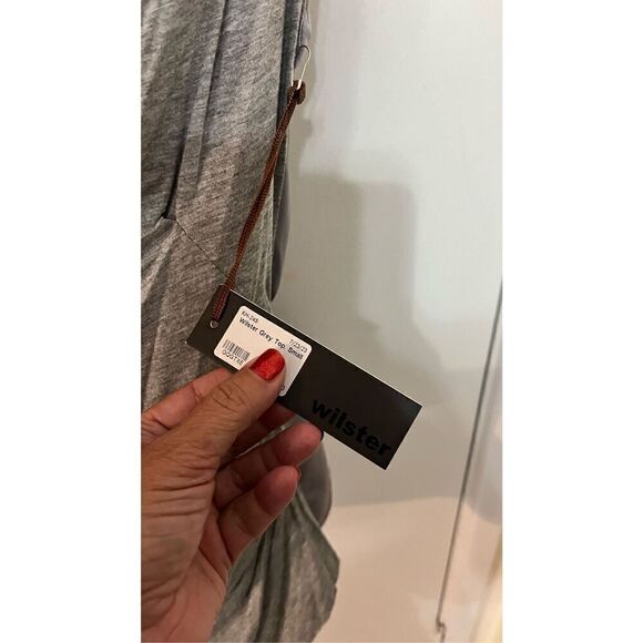 Wilster Gathered Beautiful gray tank blouse new with tags womens size S - Picture 5 of 10